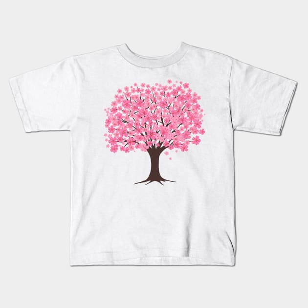 Sakura Tree Kids T-Shirt by SWON Design